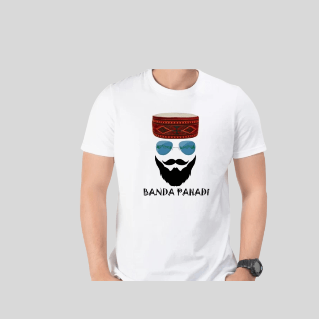 Pahadi T-Shirt for Men and Women| Casual Half Sleeve Round Neck T-Shirt |Printed Graphics Banda Pahadi|