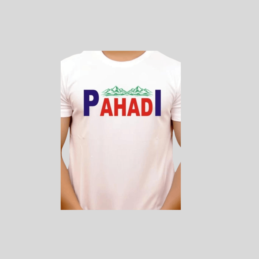 Pahadi T-Shirt for Men and Women| Casual Half Sleeve Round Neck T-Shirt |Printed Graphics Kadak Pahadi|