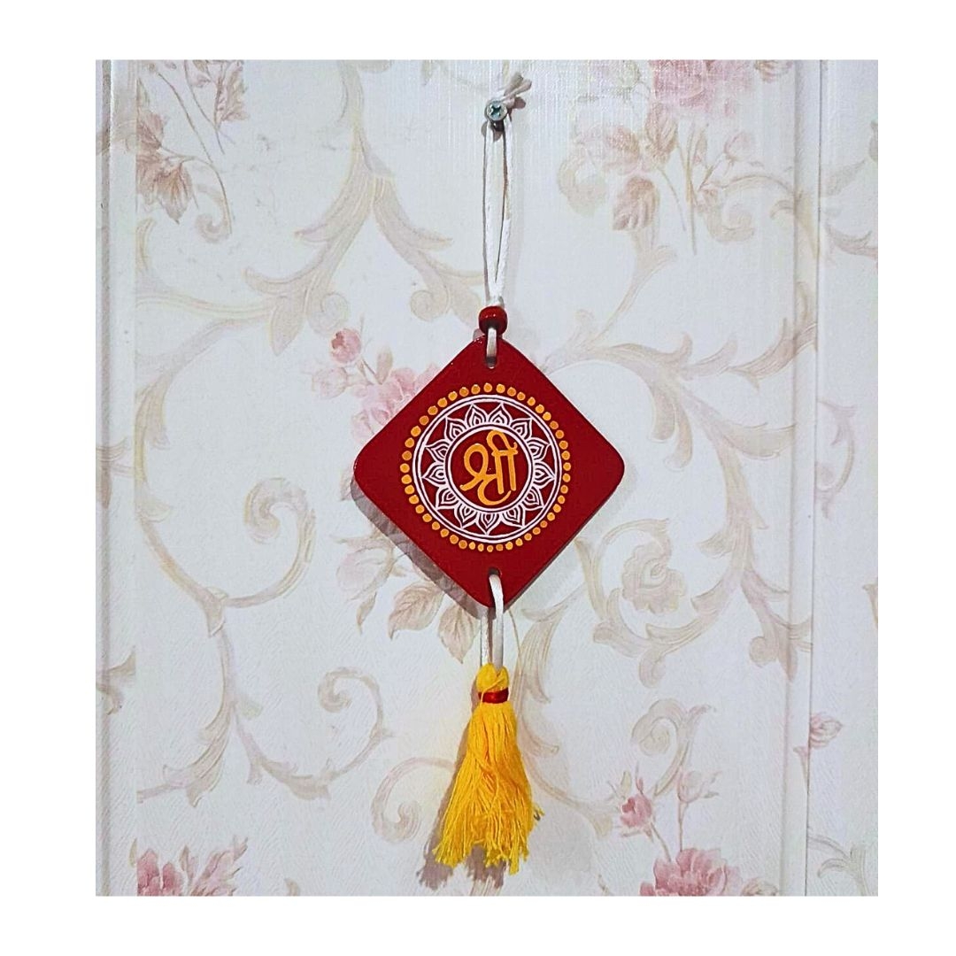 Aipan MDF Shri handpainted car Hanging Home Decorative Wall Hanging 