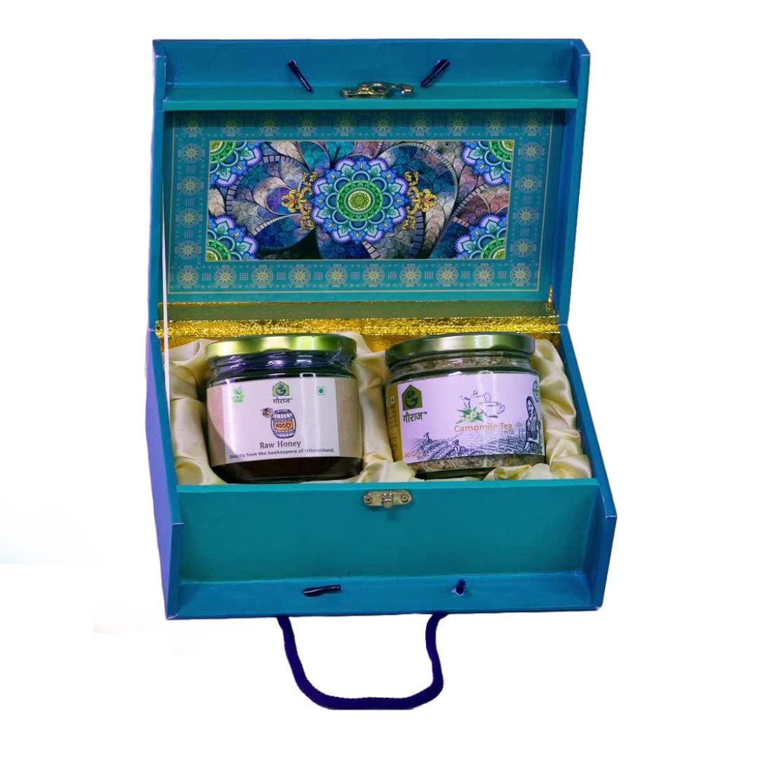 Gauraj Carrybag Style Gift Box With two Glass Jars