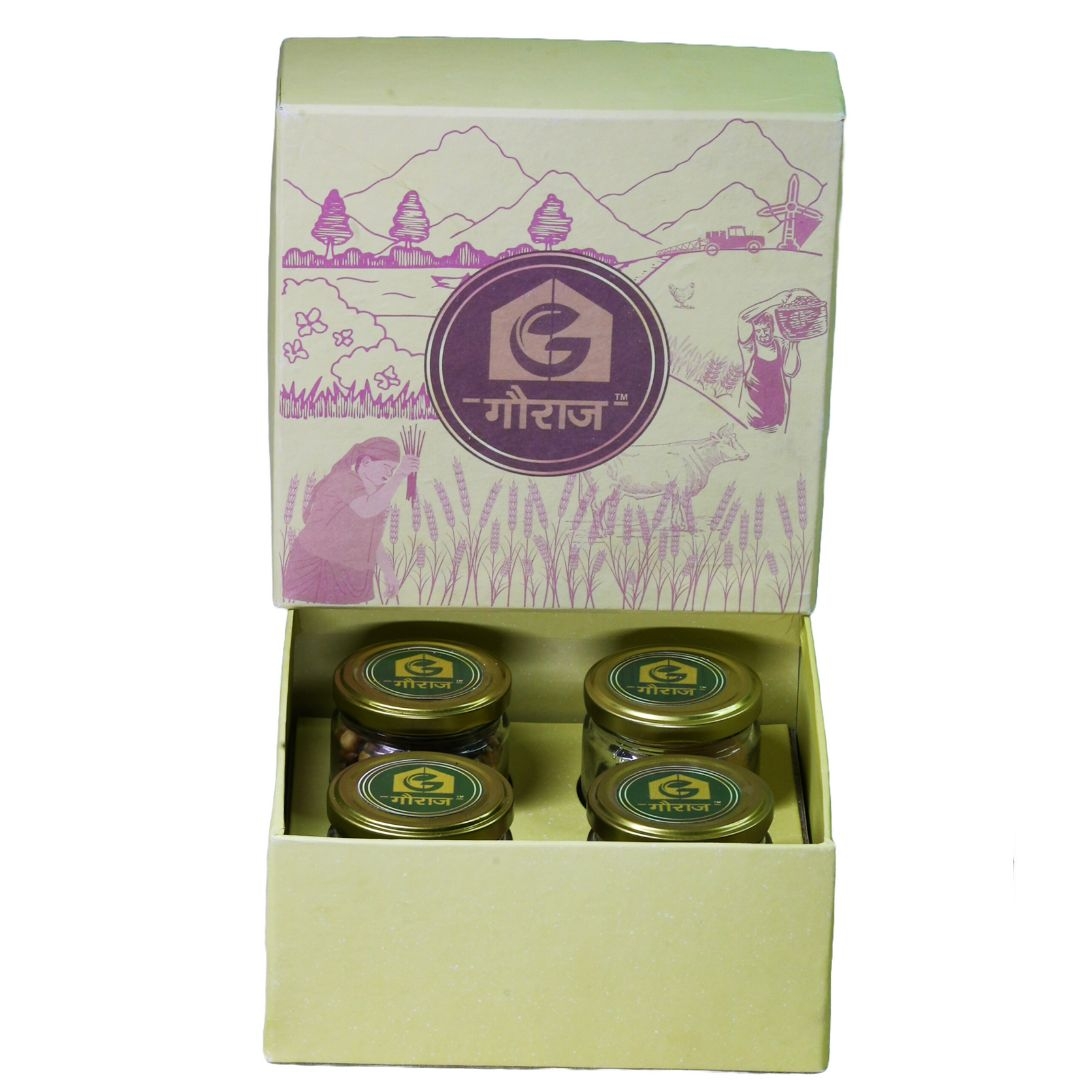 Gauraj Corugated Gift Box With Four Glass Jars