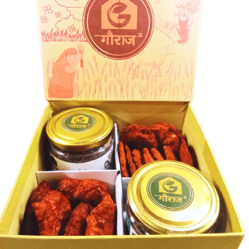 Gauraj Traditional Sweet hemper pack Arsa/Ragi Laddo/Rotana