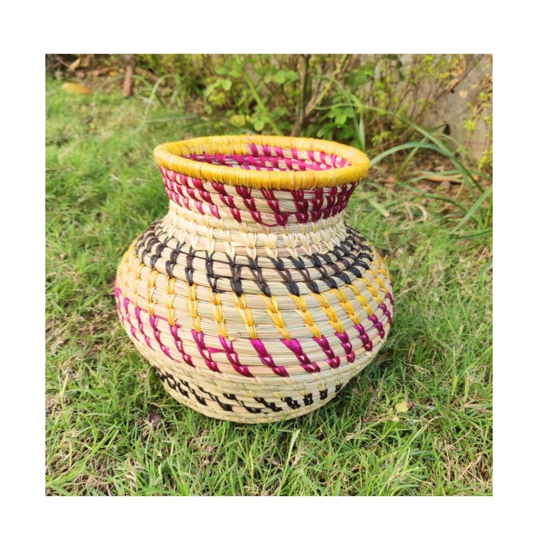 Baaduli Natural Fiber Flower Pot | Decorative Item |