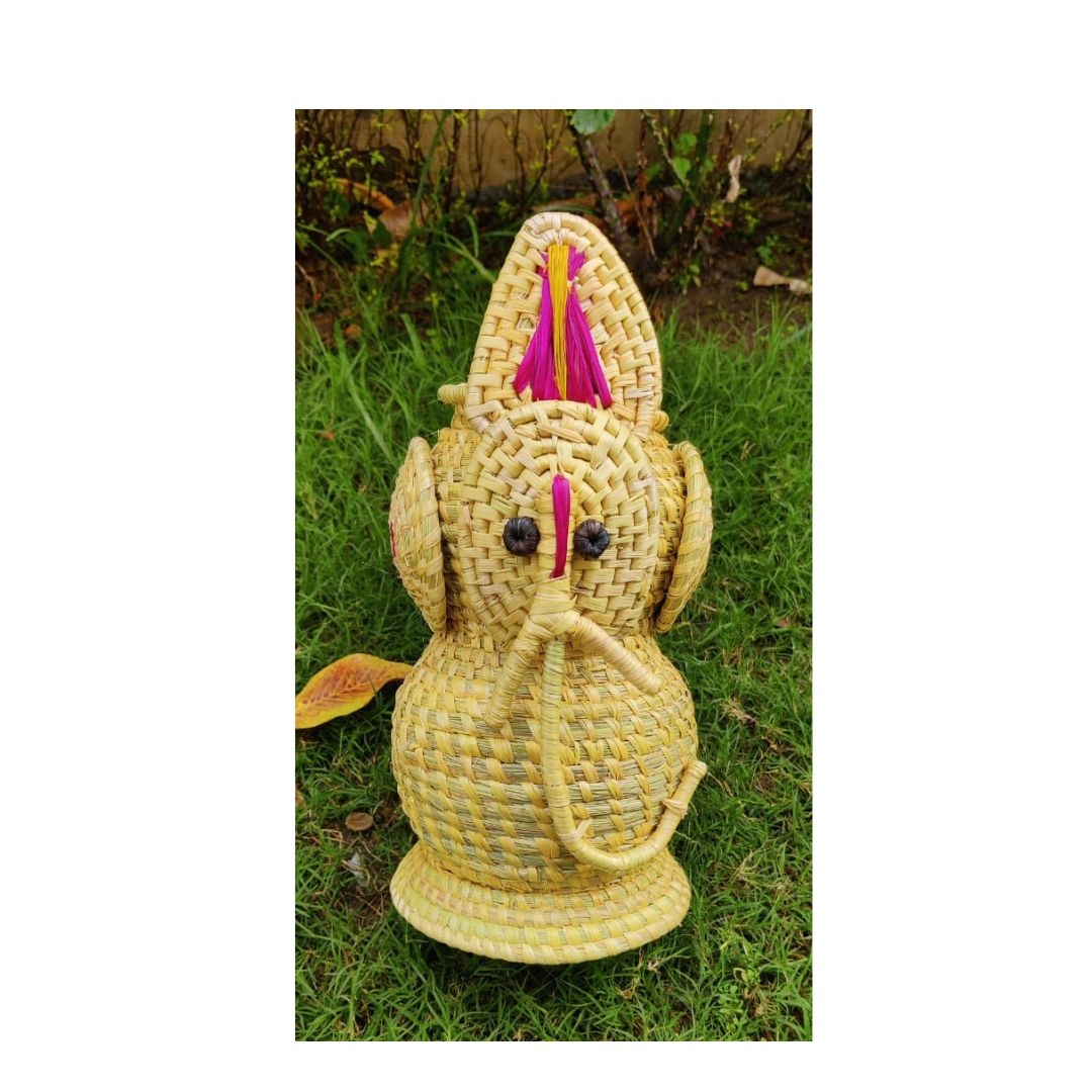 Baaduli- Beautiful Gullak Made by natural fiber moonj kans grass from Uttarakhand