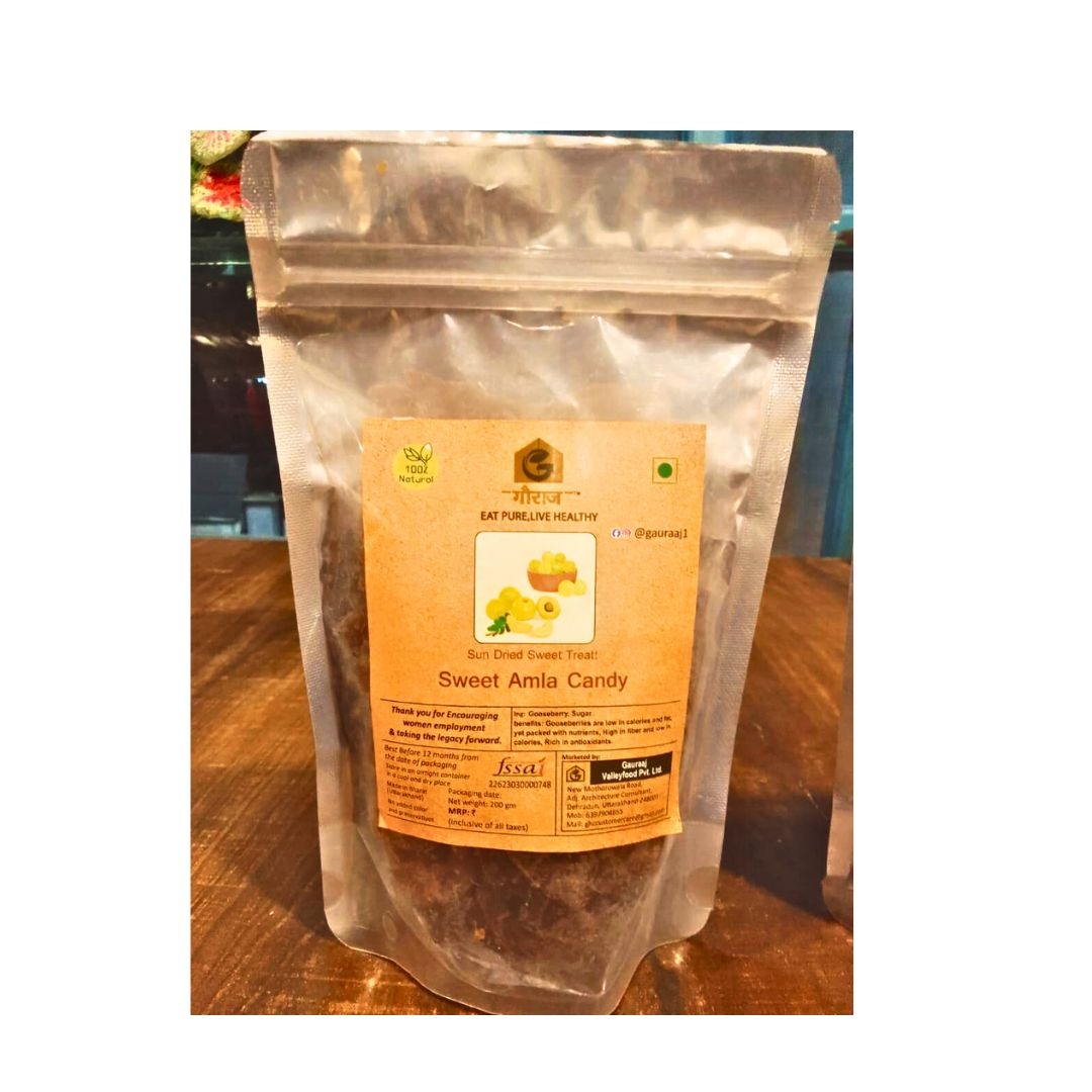 Gauraj Dry Sweet Amla Candy | Natural Sweet and Tangy Flavor Candy 