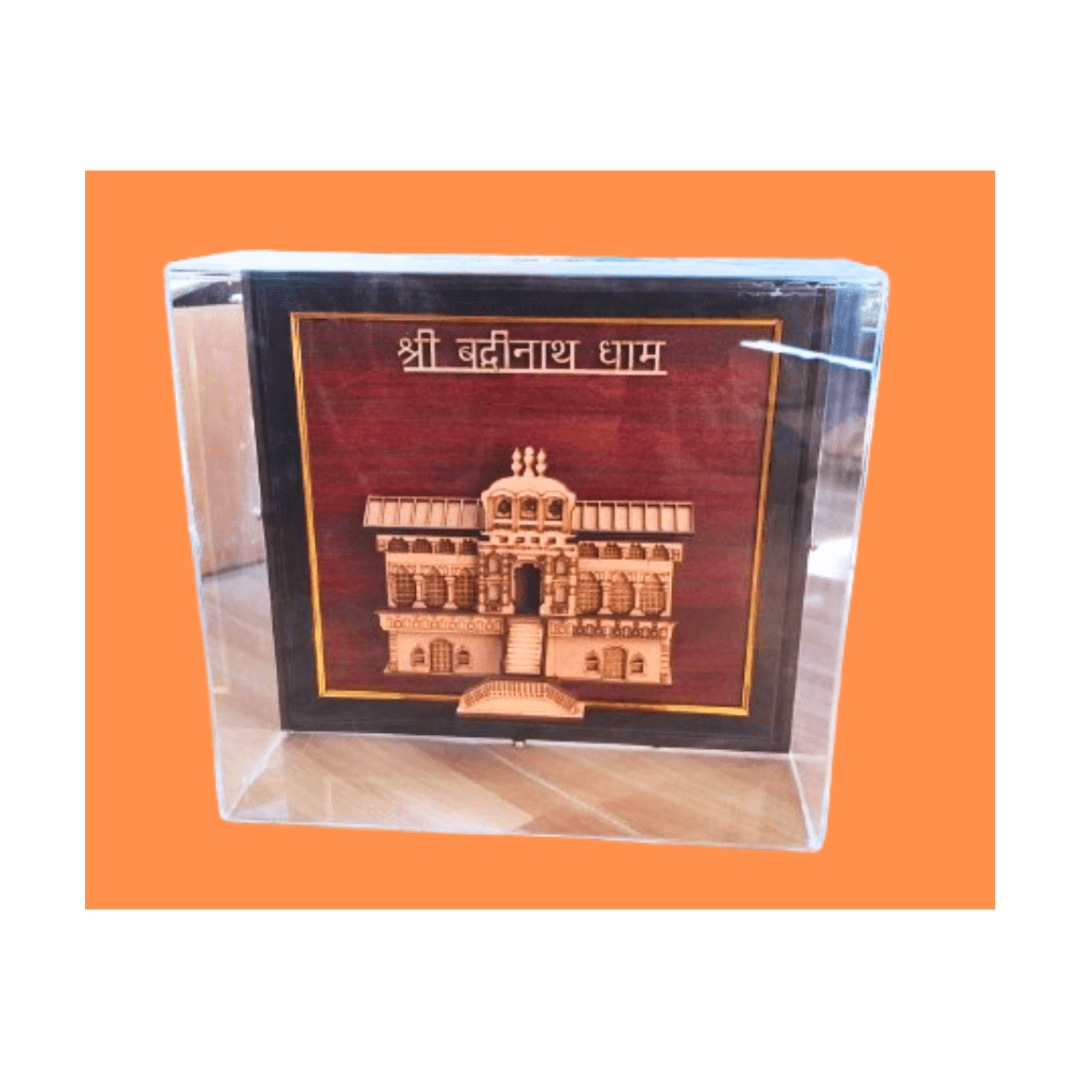 Baaduli - Badrinath Temple with Glass for Pooja, House, Office, Car Decor