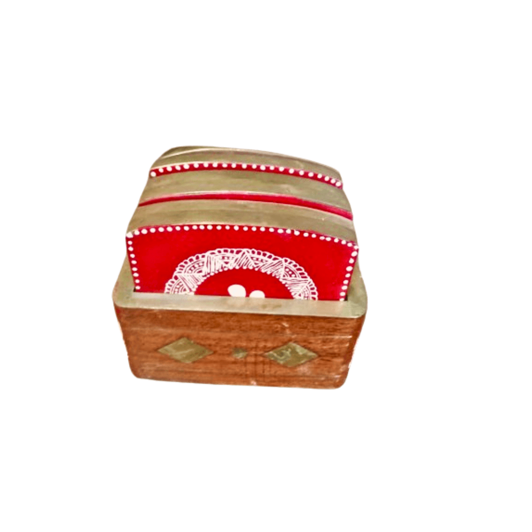 Gramyashri Coster set | Set of 5 | Handmade Tea Coaster | 