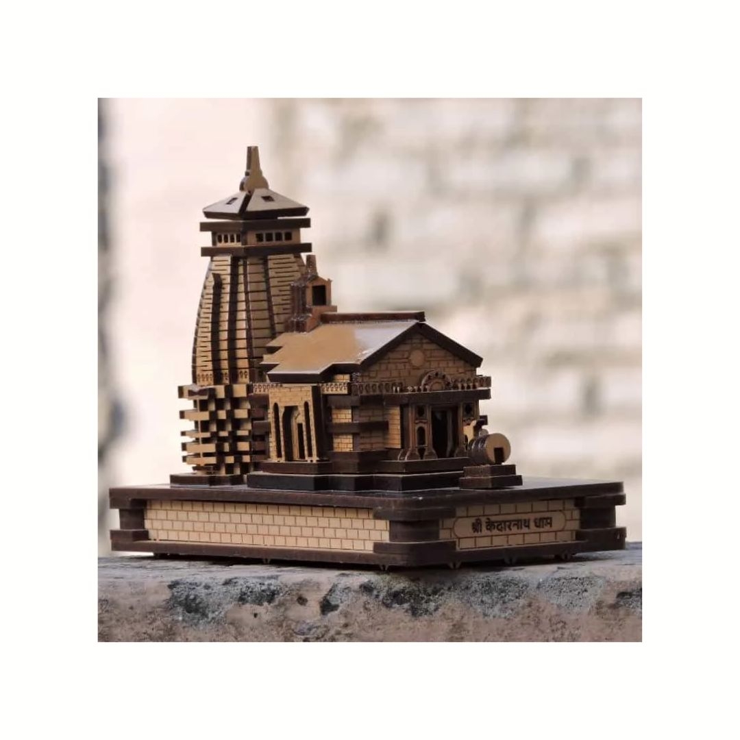 Traditional Kedarnath Dham 3D Temple Wooden Craft