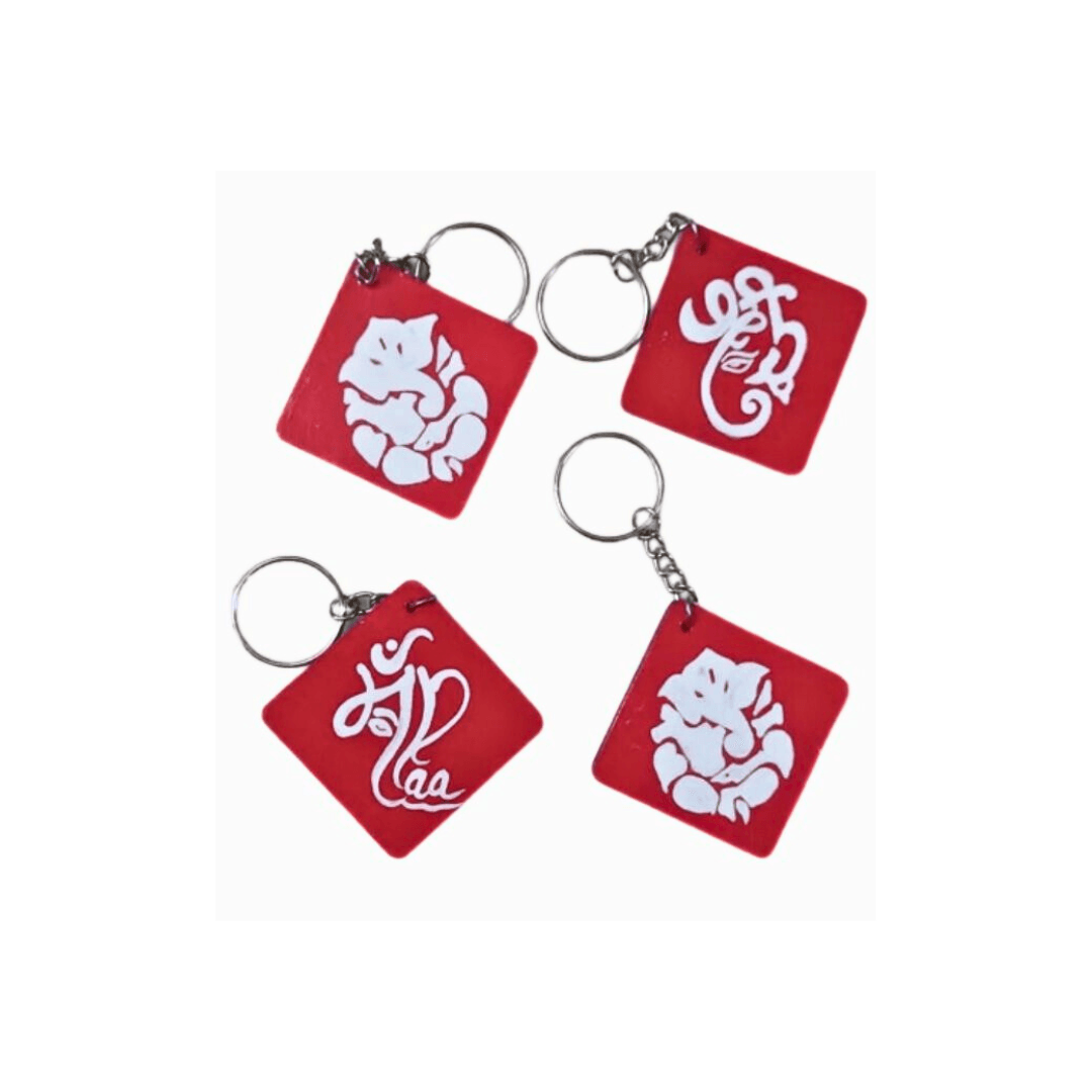 Uttarakhand Aipan Keyring | Multicolor Keyring & Keychain| Set Of 2 |