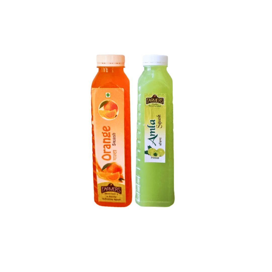 Farmer Combo pack | Orange & Amla squash (750 ml Each)