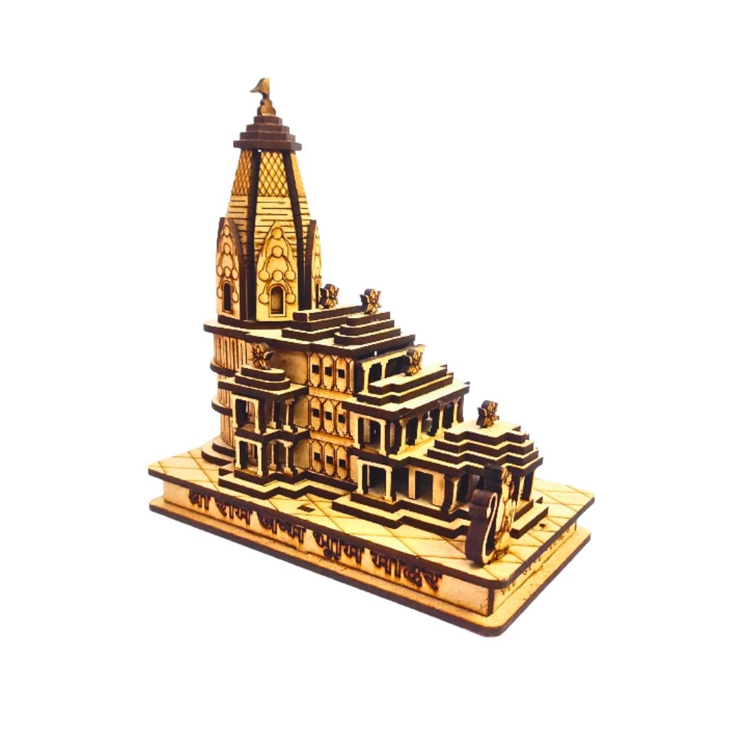 Traditional Shri Ram Mandir 3D Temple | Wooden Crafted 