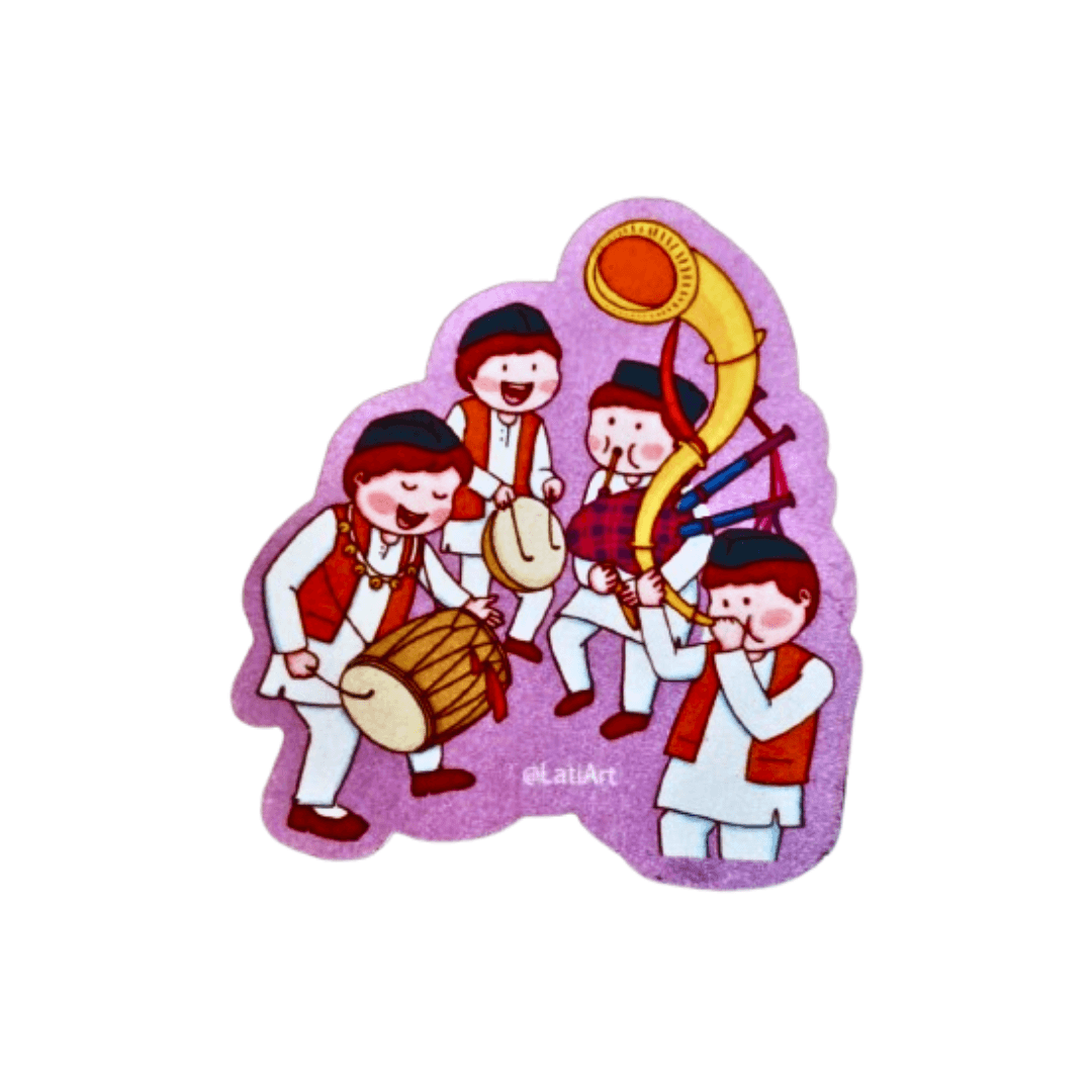 Lati Art - Dhol Damau magnet 