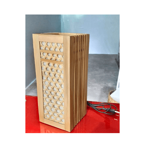 Crafted Bamboo Table Lamp from Uttarakhand
