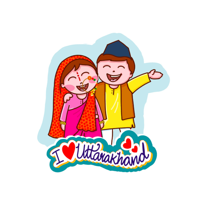 Lati Art-I Love My Uttarakhand Fridge Magnet, Reflecting the cultre of Uttarakhand