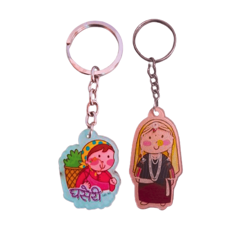 Lati Art - Lati Keychain 2 pcs Reflecting the cultre of Uttarakhand