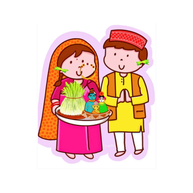Lati art-Harela Magnet Reflecting the cultre of Uttarakhand