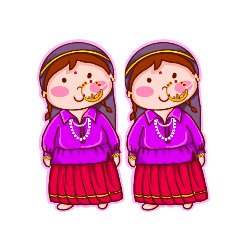 Lati art-Jaunsari lati magnet 2 PCS