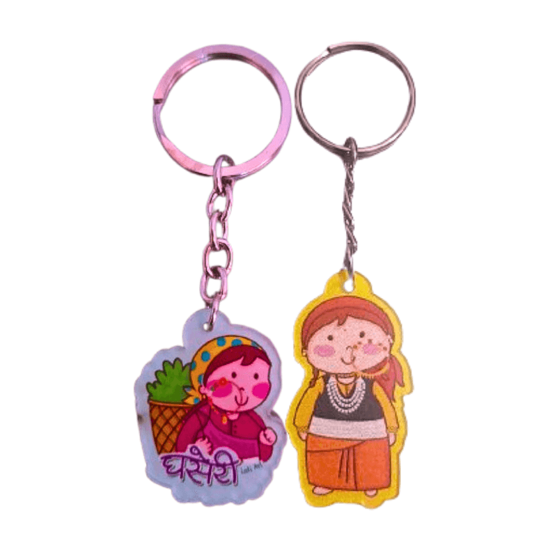 Lati Art - Lati Keychain 2 Pcs Reflecting the cultre of Uttarakhand