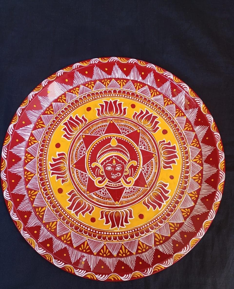 Aipan Pooja Thal | (Multicolor, 12 X 12) | Traditional Art of Uttarakhand