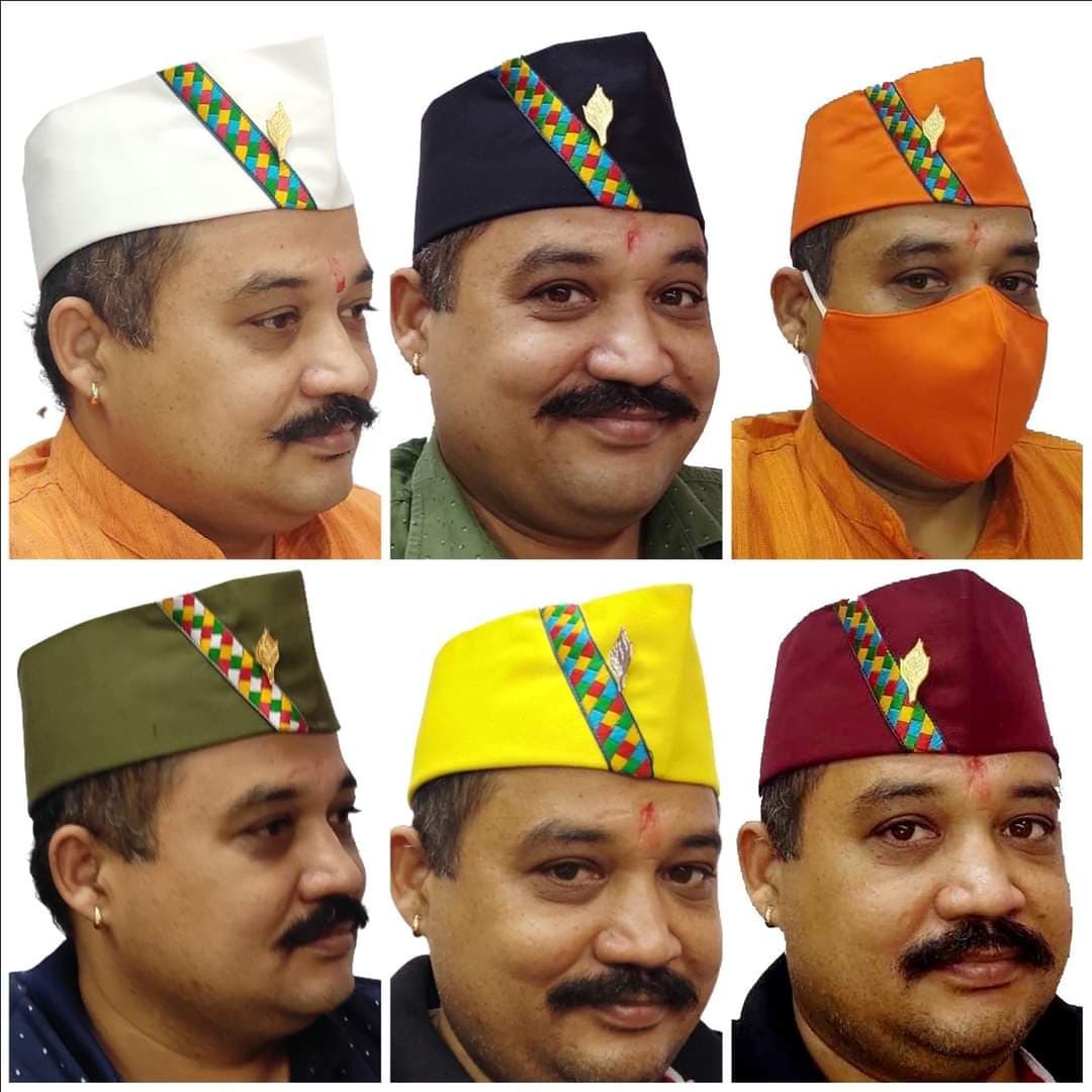  Uttraksh Traditional Cap Of Uttarakhand Fabric cotton Pack Of 6
