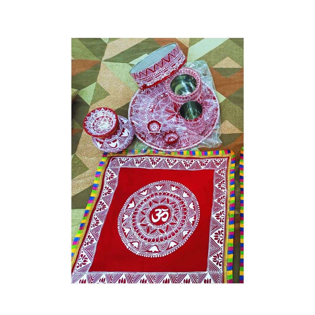 Aipan Karwachauth Thali Combo |Stainless Steel Thali Set |