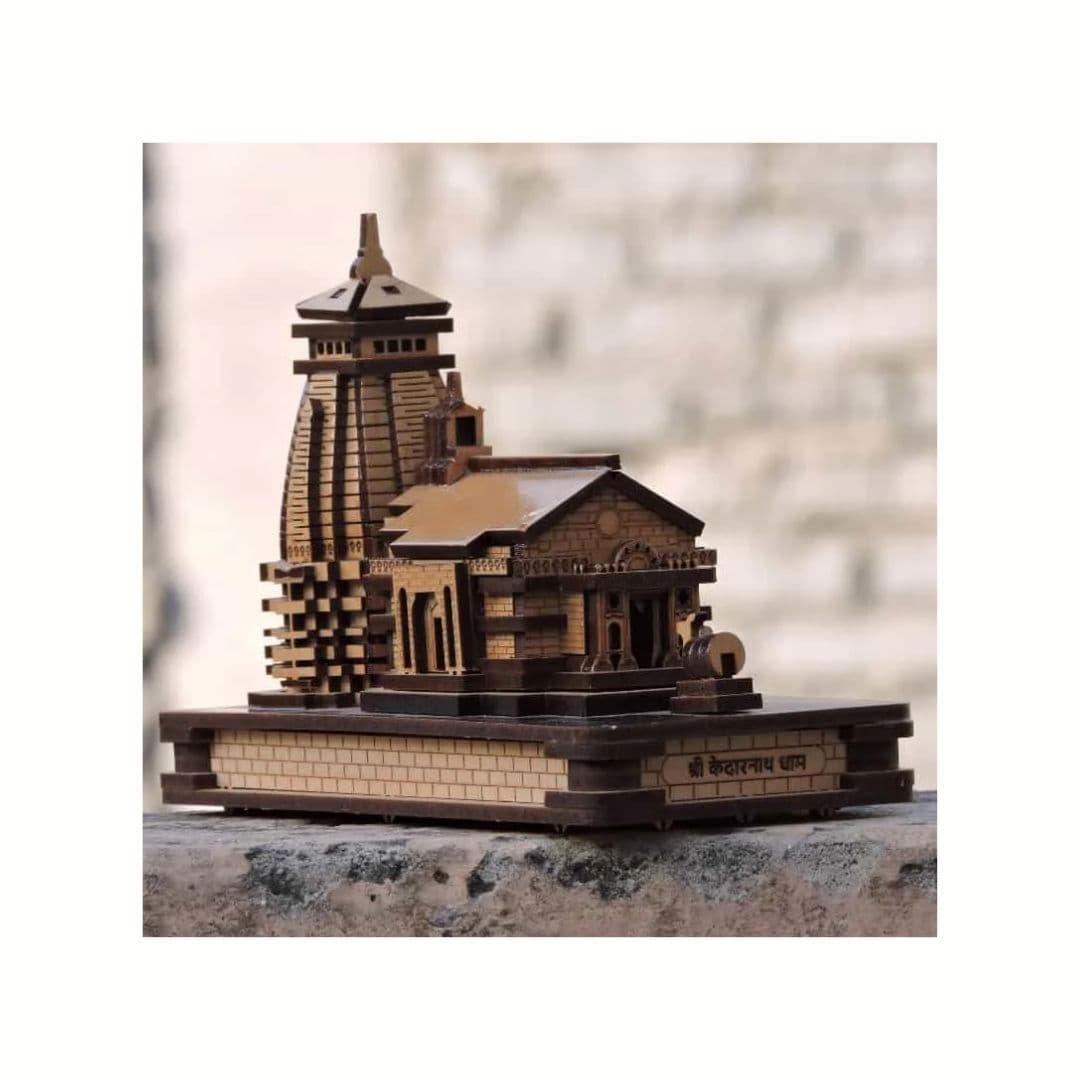 Traditional Kedarnath Dham 3D Temple Wooden Craft