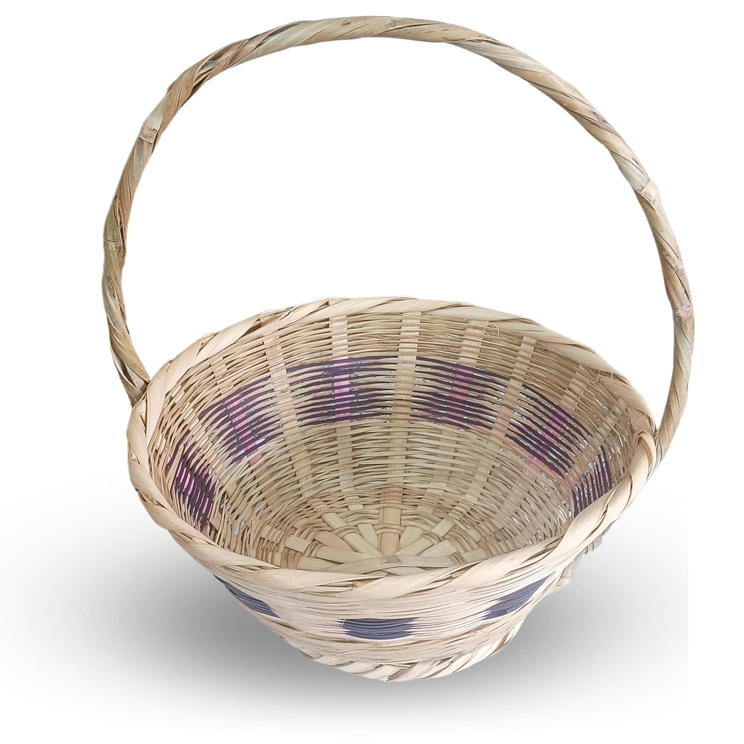 Badrika Handmade Himalayan Ringal Gift Basket, Fresh Floral Bouquet, Traditional Hill Product