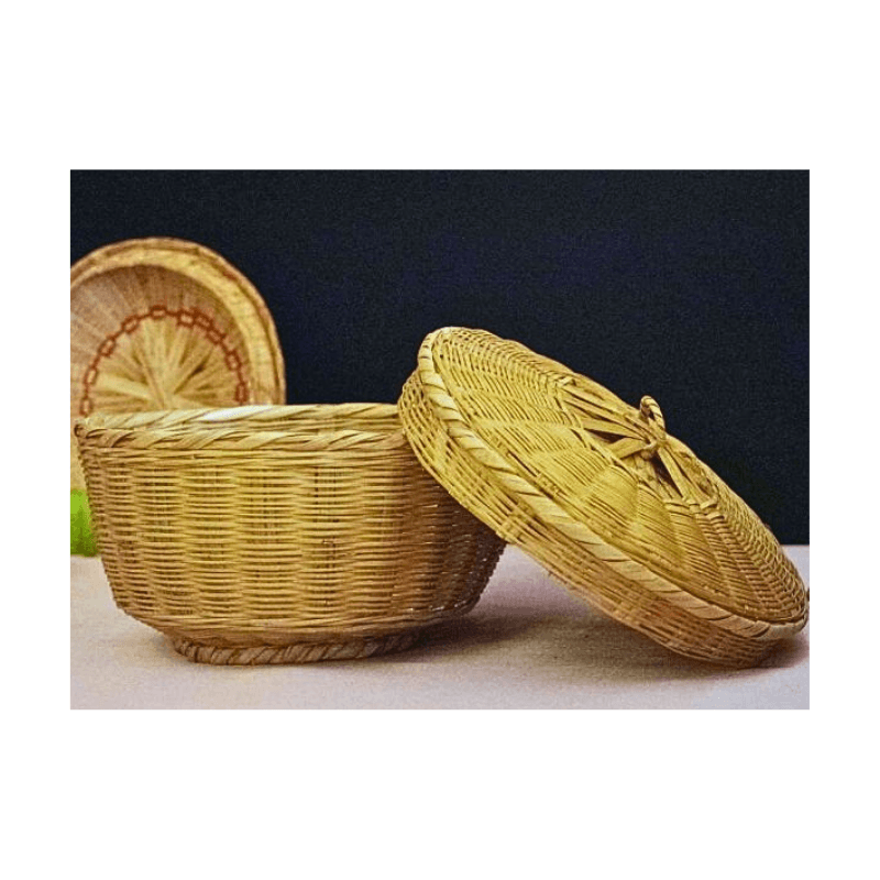 Natural fiber Ringal Bread basket